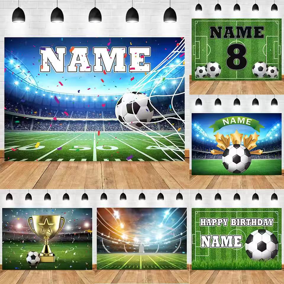 Photography Lighting Backdrop - Fondo de fútbol personalizado con nombre
