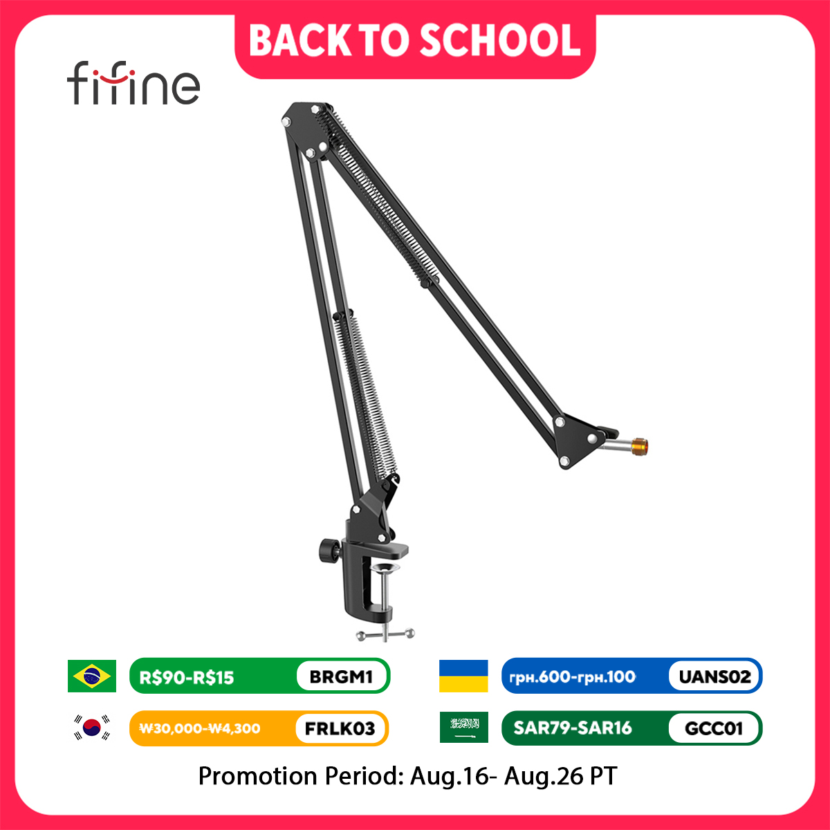 Boom Arm Stand - FIFINE brazo de micrófono, brazo de
