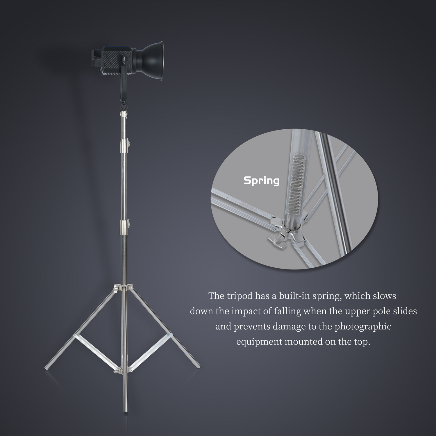 Soporte de luz de acero inoxid - Boom Arm Stand reseña y precio