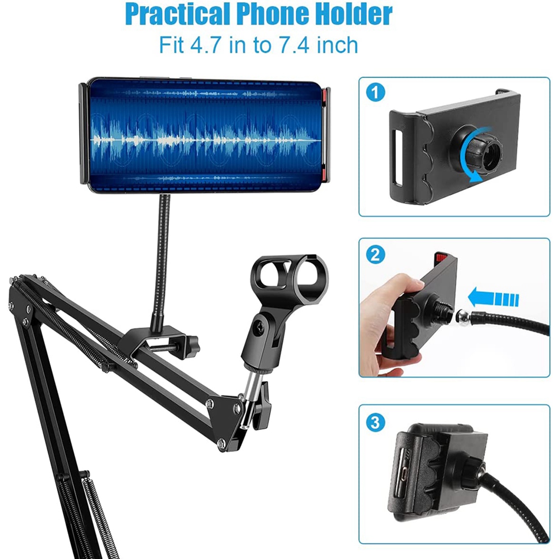 Soporte para micrófono NALFI,  - Boom Arm Stand reseña y precio