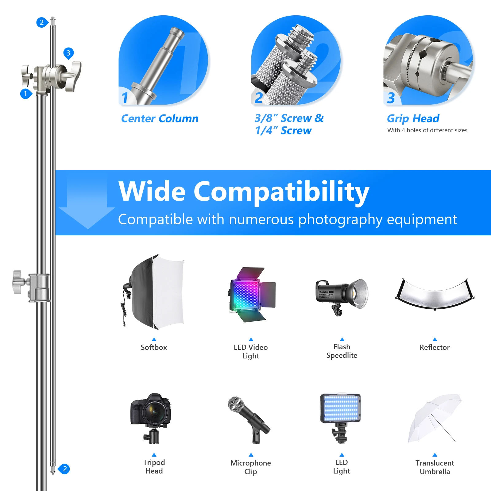 NEEWER Pro Soporte C de Acero  - Boom Arm Stand reseña y precio